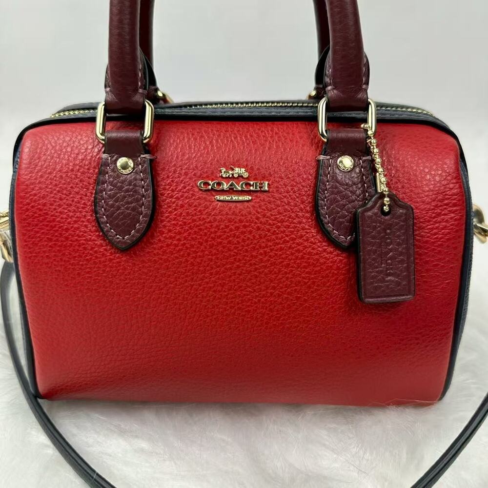 Coach Mini Rowan Crossbody Bag In Colorblock Signature Canvas CBM68 Denim/Bold - Picture 2 of 9